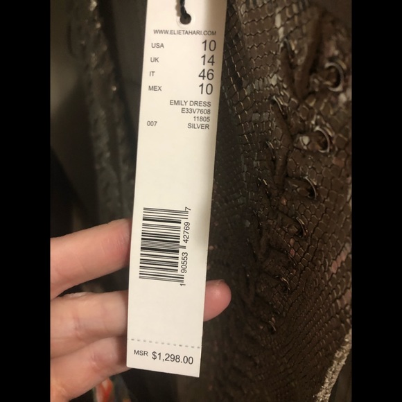 Tahari metallic snake embossed leather dress. BNWT - Picture 13 of 13